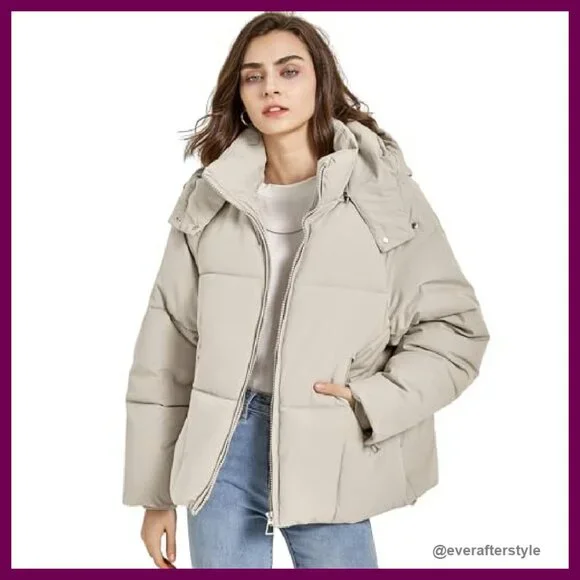 Puffer Jacket Hooded Quilted Lightweight Winter Coat Chic Minimal Warm